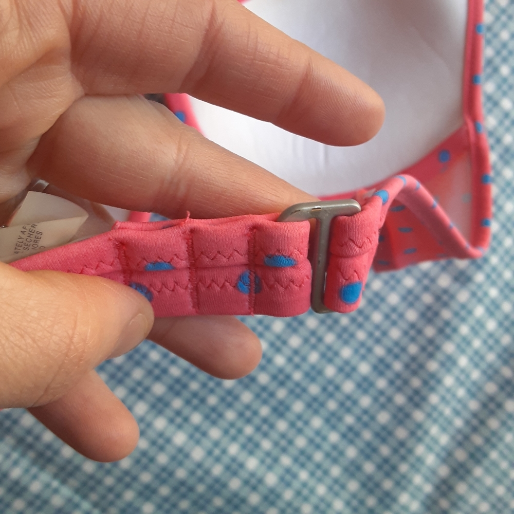 Victoria Secret blue & pink polka dot bikini 36B/S - Picture 5 of 8